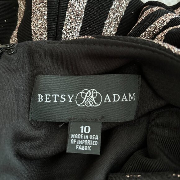 Betsy & Adam Long Sleeve Geo Slinky Glitter Maxi Dress - Picture 9 of 9